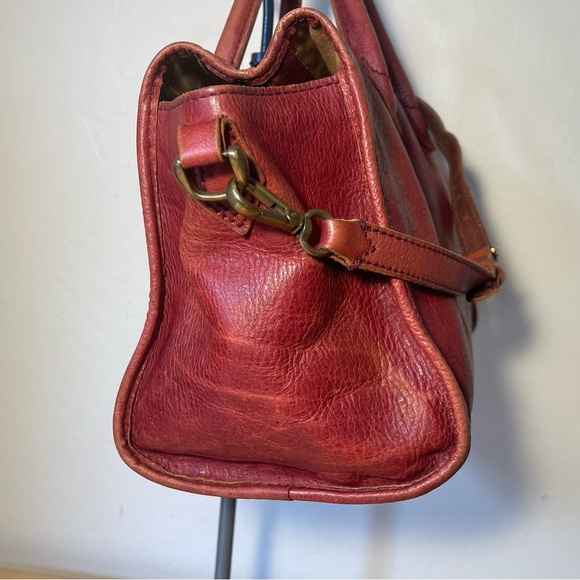 1937 Accessories Camden Satchel Doctors Bag Red Burgundy Leather - Picture 2 of 15